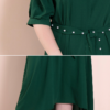 Plus Size Middle East Casual Green V-neck Women Dresses