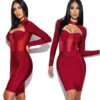 Women Dress manufacturers Wholesale Clothes Bustier Long Sleeve Bandage Dress