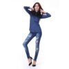 Long Sleeve Camisa Jeans Shirt Women Gradient Washed Denim Shirt