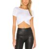 Front Twisted Women's Fitted Plain White Crop Top Tee Shirt