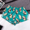 Avocado Cartoon Print Short Tank Tops & Shorts Women Sleeveless Satin Pajama Set Sleepwear