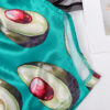 Avocado Cartoon Print Short Tank Tops & Shorts Women Sleeveless Satin Pajama Set Sleepwear