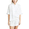 Ruffle Shorts Linen Hemp Floral Customized Luxury Elegant Women Pajamas Set