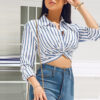 New Spring Striped Women Tops And Blouses Casual Long Sleeve Blouse Office Ladies Shirt