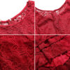 Summer Fashion Most Popular Sexy Red Lace Sleeveless Women Dress With Belt