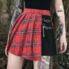 Women's irregular plaid Punk skirt