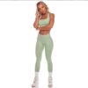 Plain Yoga U Chest Bra Sportleggings Athleisure Wear Set