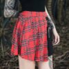 Women's irregular plaid Punk skirt