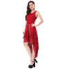 Summer Fashion Most Popular Sexy Red Lace Sleeveless Women Dress With Belt