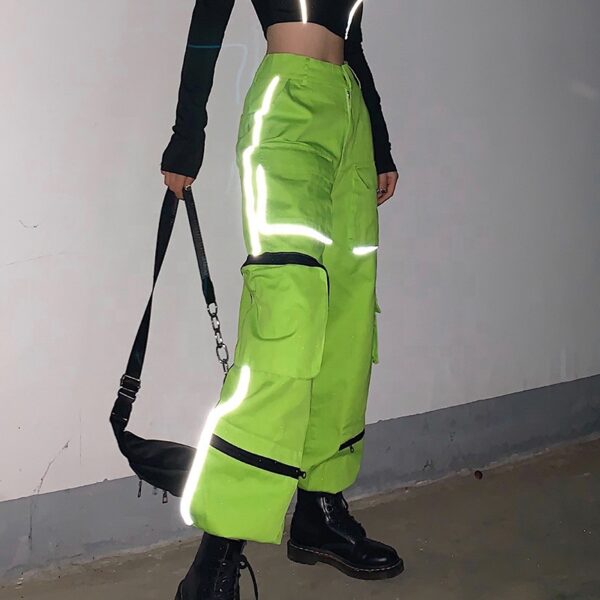 New fashion women's reflective windbreak jogger pants