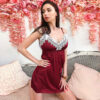 Sleeveless Backless Satin Pajamas Night Dress Sexy Nightgown Sleepwear Women Nightwear