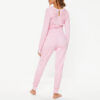 Women Colour block Striped Casual Loungewear One Piece Jumpsuit Soft flannel pajamas