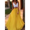 Chiffon Half-length Skirt in Spring and Summer Elastic waist double skirt Solid Half Length skirt