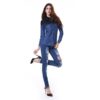 Long Sleeve Camisa Jeans Shirt Women Gradient Washed Denim Shirt