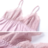 Fashionable Ice Silk Suspenders Lace Sleepwear Pajamas