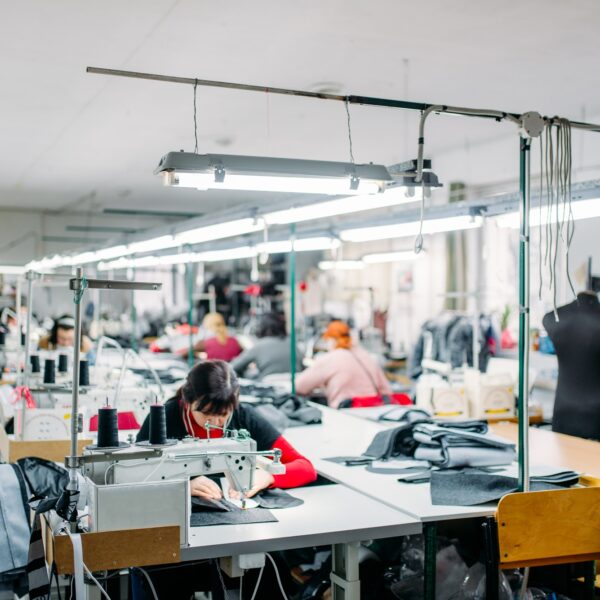 Workshop, production of clothing, sewing machine